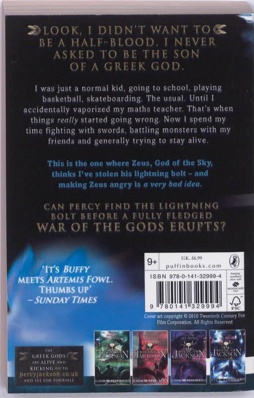 Rückseite: 9780141329994 | Percy Jackson and the Lightning Thief. Film Tie-In | Rick Riordan
