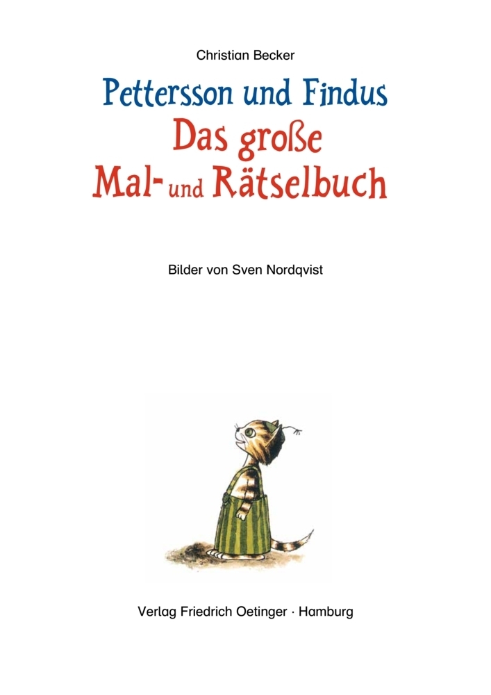 Bild: 9783789117992 | Pettersson und Findus. Das große Mal- und Rätselbuch | Becker | Buch