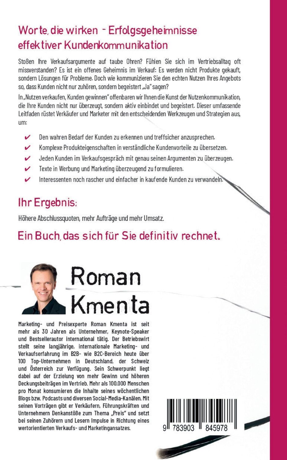 Rückseite: 9783903845978 | Nutzen verkaufen, Kunden gewinnen | Roman Kmenta | Taschenbuch | 2024