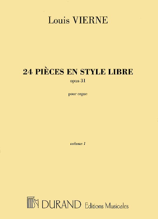 Cover: 9790044040469 | 24 pièces en style libre op.31 vol.1 (nos.1-12) pour orgue | Vierne