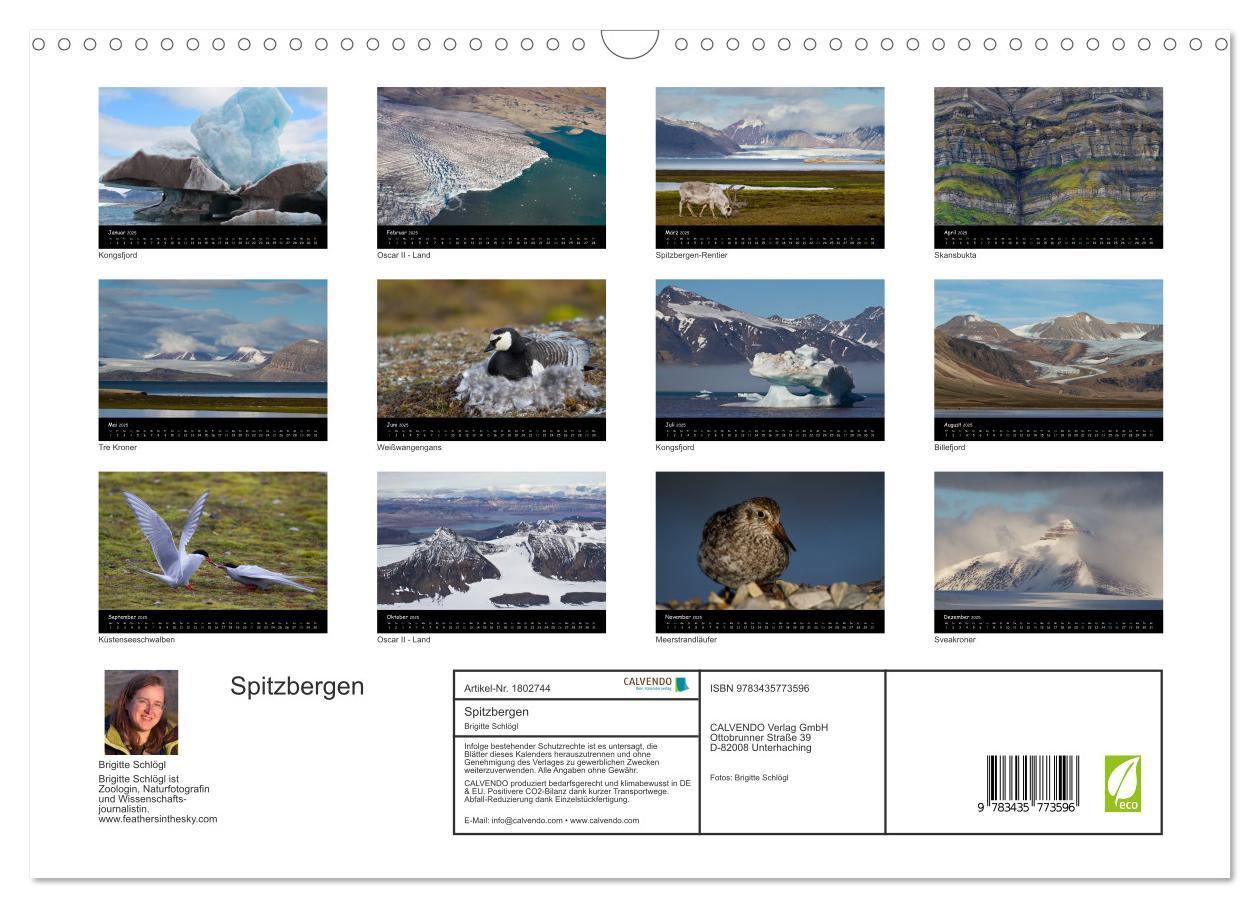 Bild: 9783435773596 | Spitzbergen (Wandkalender 2025 DIN A3 quer), CALVENDO Monatskalender