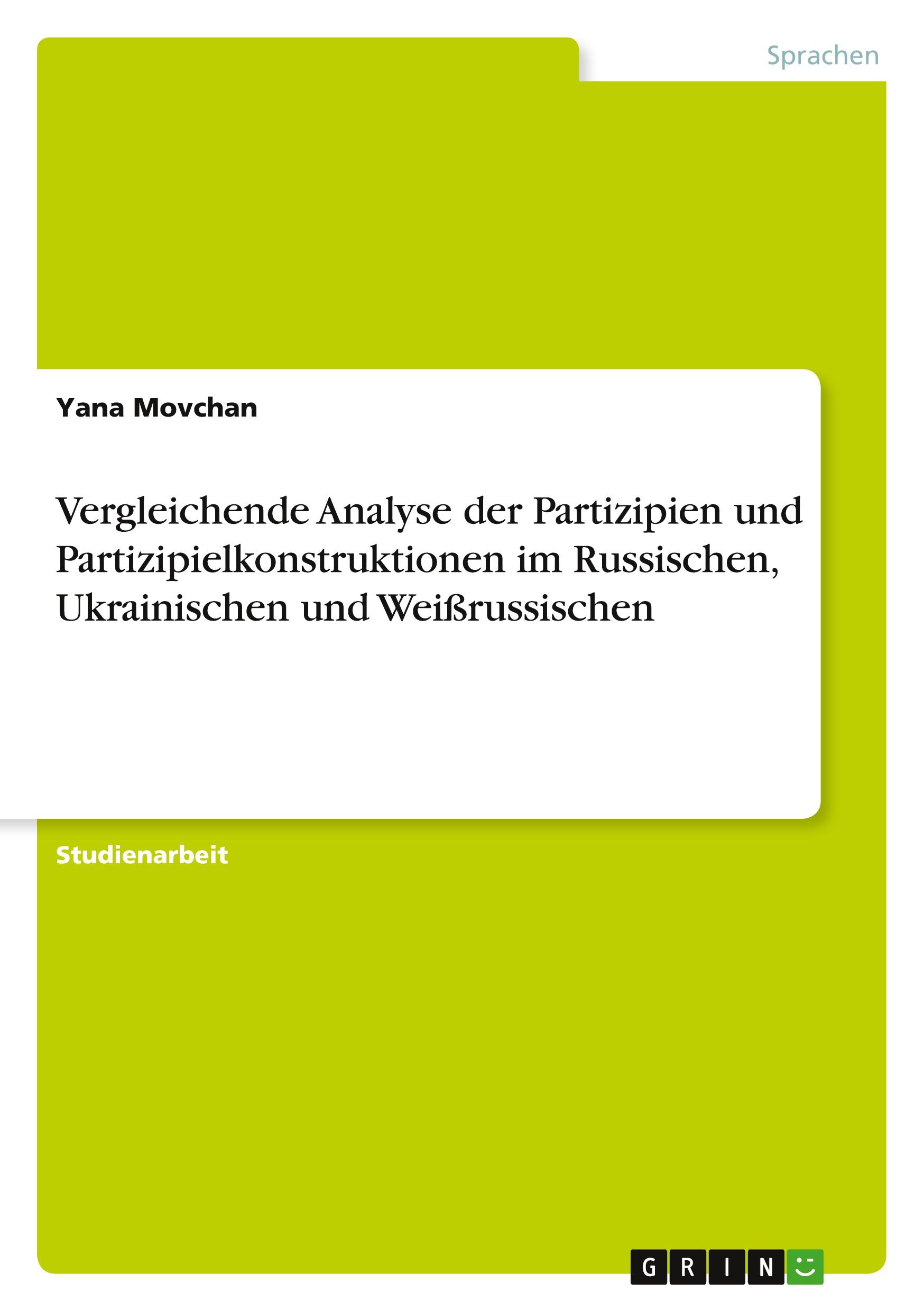 Cover: 9783640479481 | Vergleichende Analyse der Partizipien und Partizipielkonstruktionen...