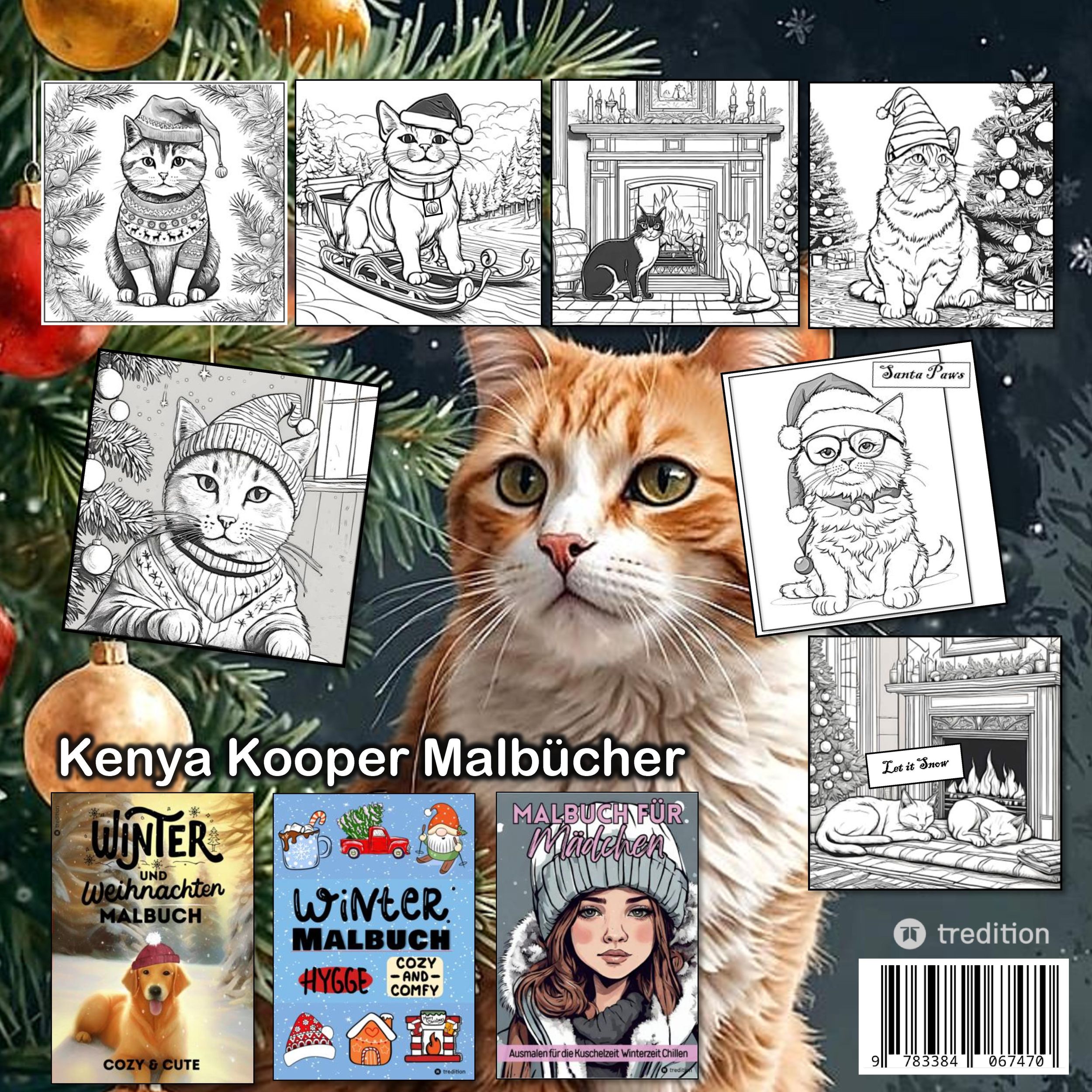 Rückseite: 9783384067470 | Katzen Malbuch Weihnachten - Katzenmalbuch Weihnachten - Süße...