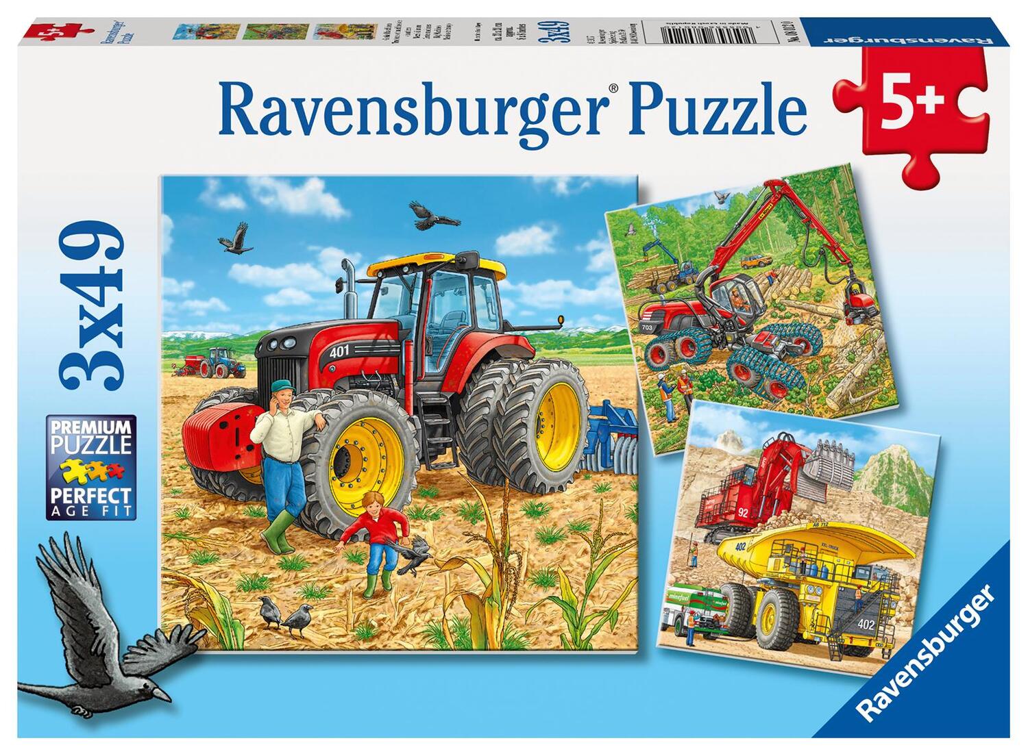 Cover: 4005556080120 | Große Maschinen. Puzzle 3 x 49 Teile | Spiel | Deutsch | 2017