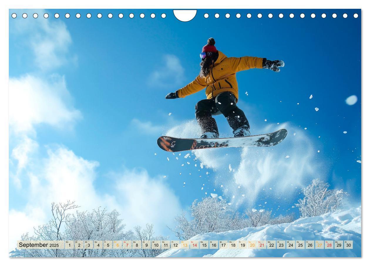 Bild: 9783383776960 | Snowboarden - tolle Momente (Wandkalender 2025 DIN A4 quer),...