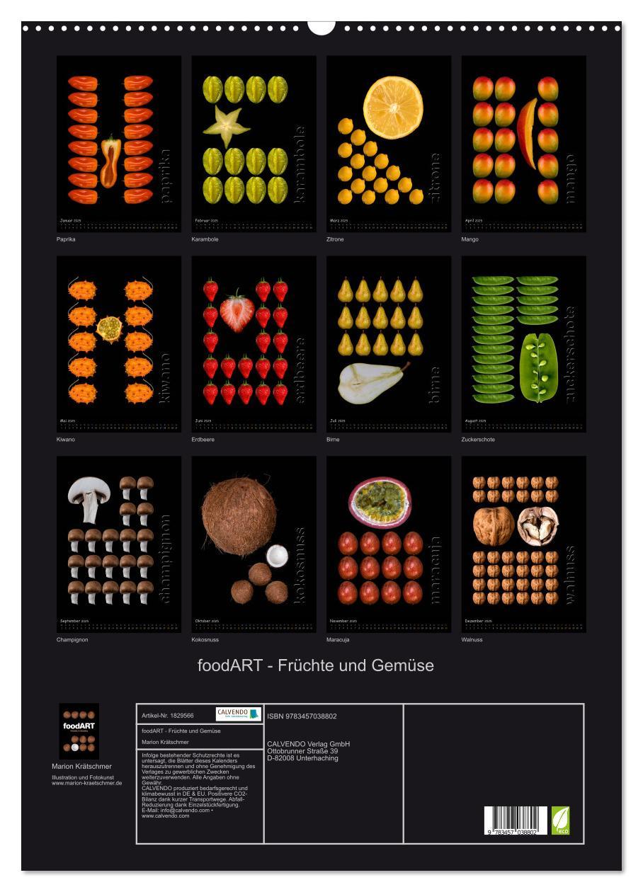 Bild: 9783457038802 | foodART - Früchte und Gemüse (Wandkalender 2025 DIN A2 hoch),...