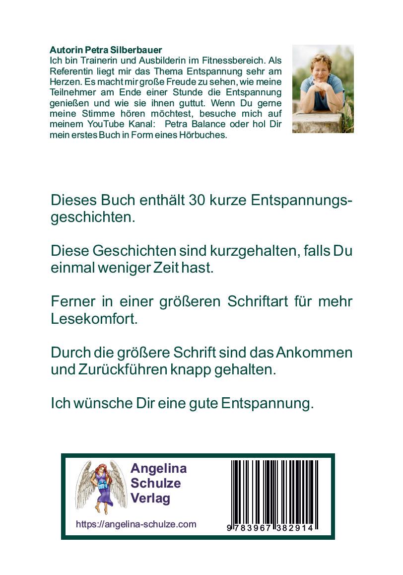 Rückseite: 9783967382914 | 30 kurze Entspannungsgeschichten | Petra Silberbauer | Taschenbuch