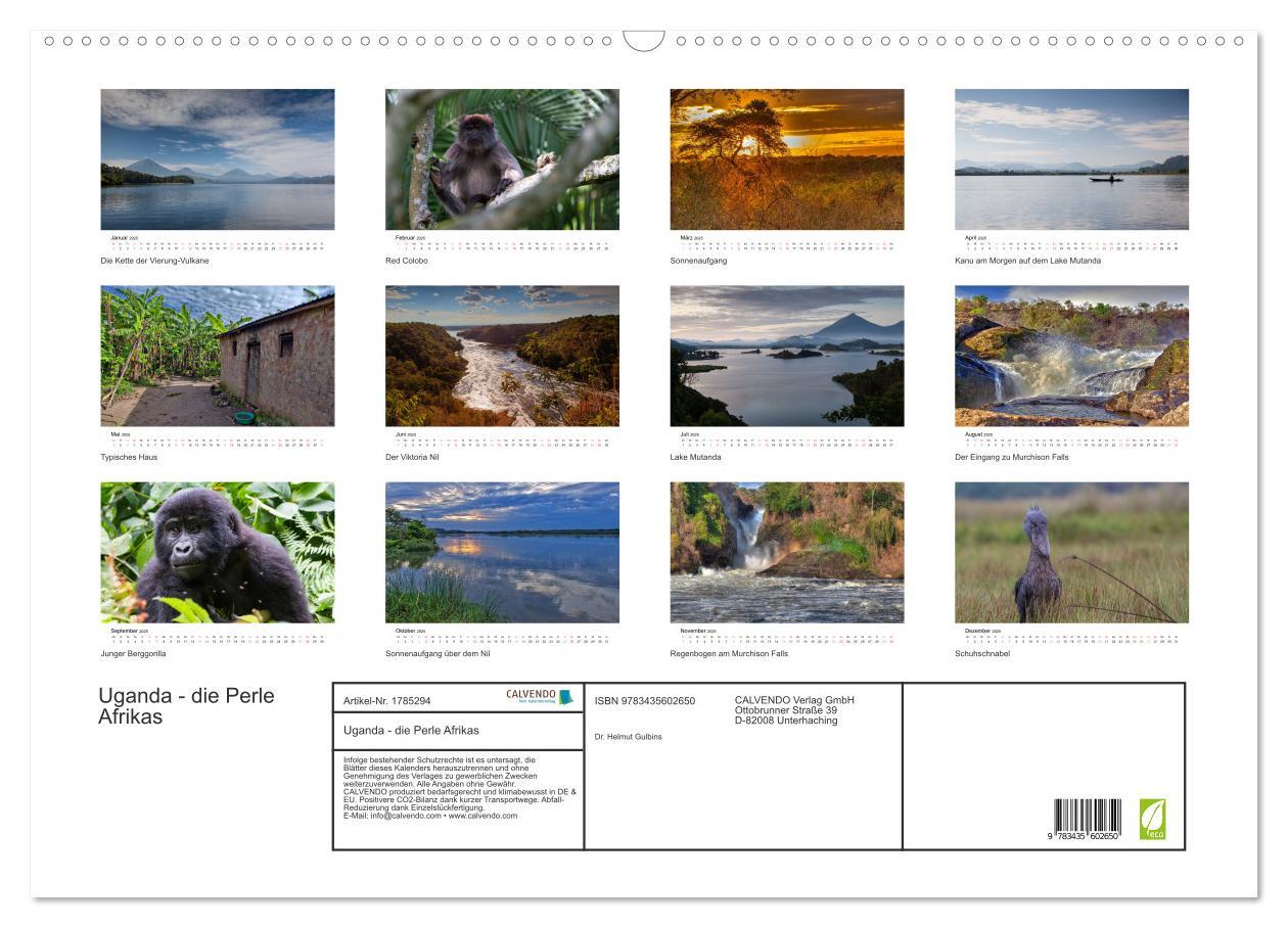 Bild: 9783435602650 | Uganda - die Perle Afrikas (Wandkalender 2025 DIN A2 quer),...