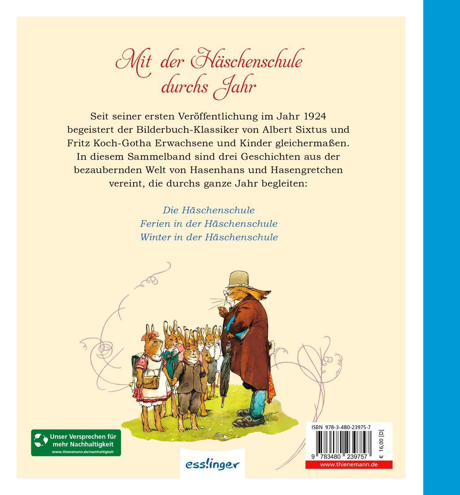 Rückseite: 9783480239757 | Die Häschenschule: Geschichten fürs ganze Jahr | Sammelband | Buch