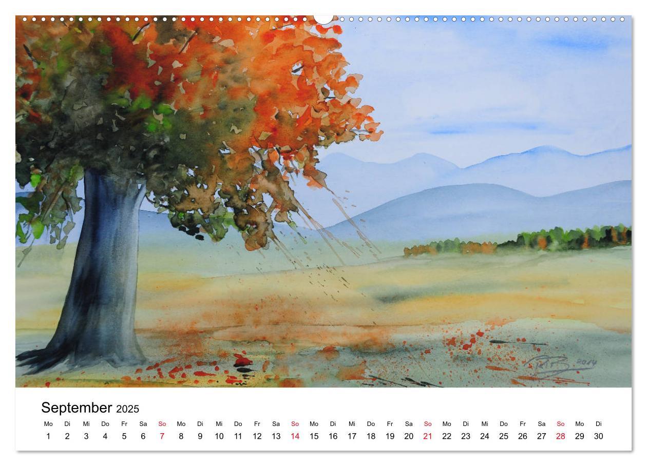 Bild: 9783435428229 | Landschafts-Aquarelle 2025 Roswita Ilona Baumann (Wandkalender 2025...