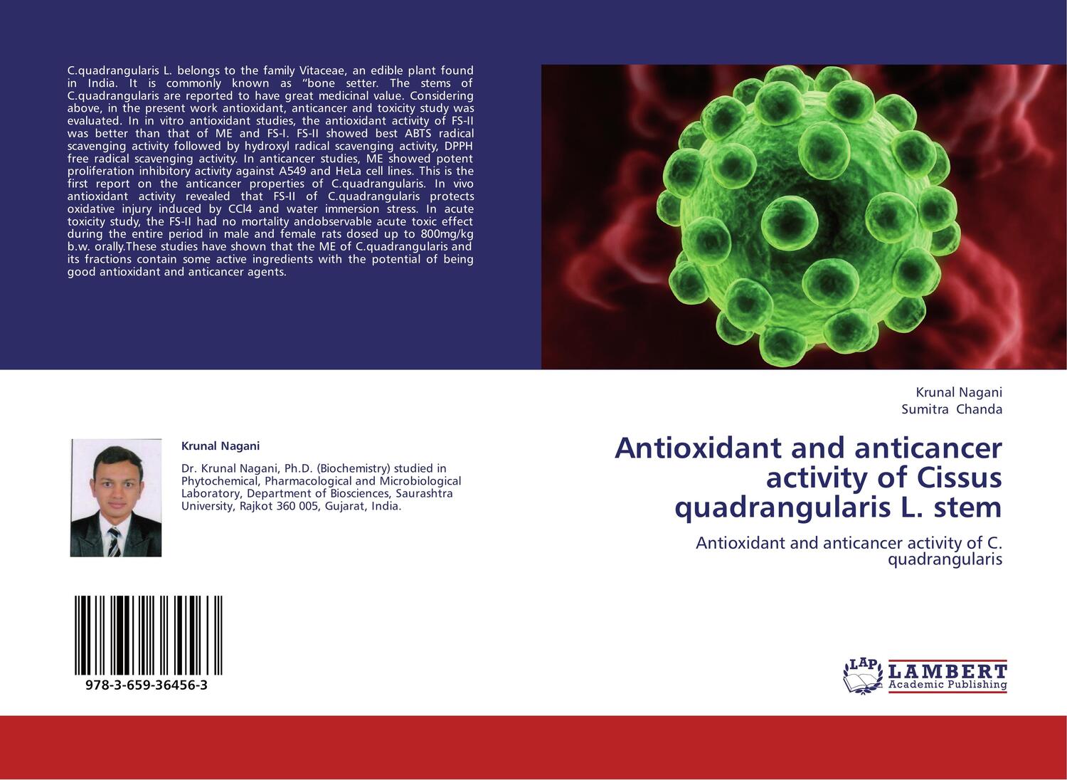 Cover: 9783659364563 | Antioxidant and anticancer activity of Cissus quadrangularis L. stem