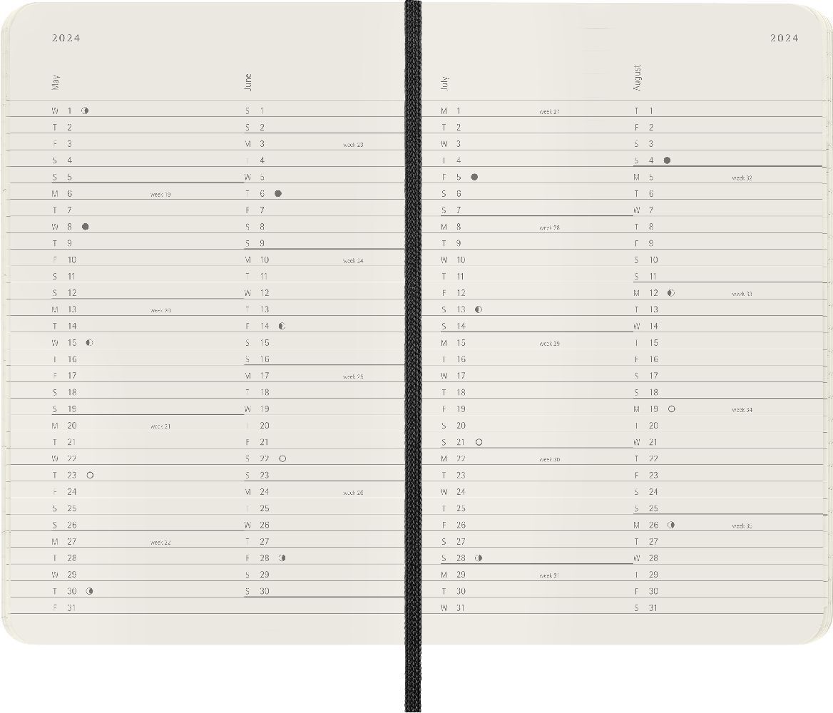 Bild: 8056598856859 | Moleskine 12 Monate Monats Notizkalender 2024, Pocket/A6, Schwarz