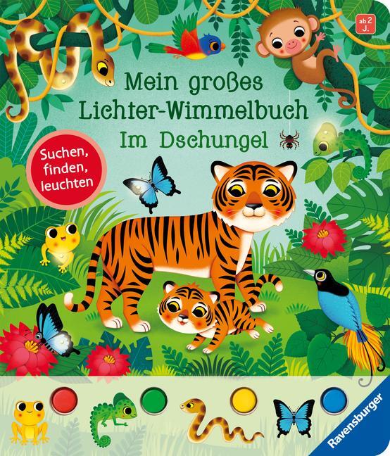 Cover: 9783473419029 | Mein großes Lichter-Wimmelbuch: Im Dschungel | Sandra Grimm | Buch