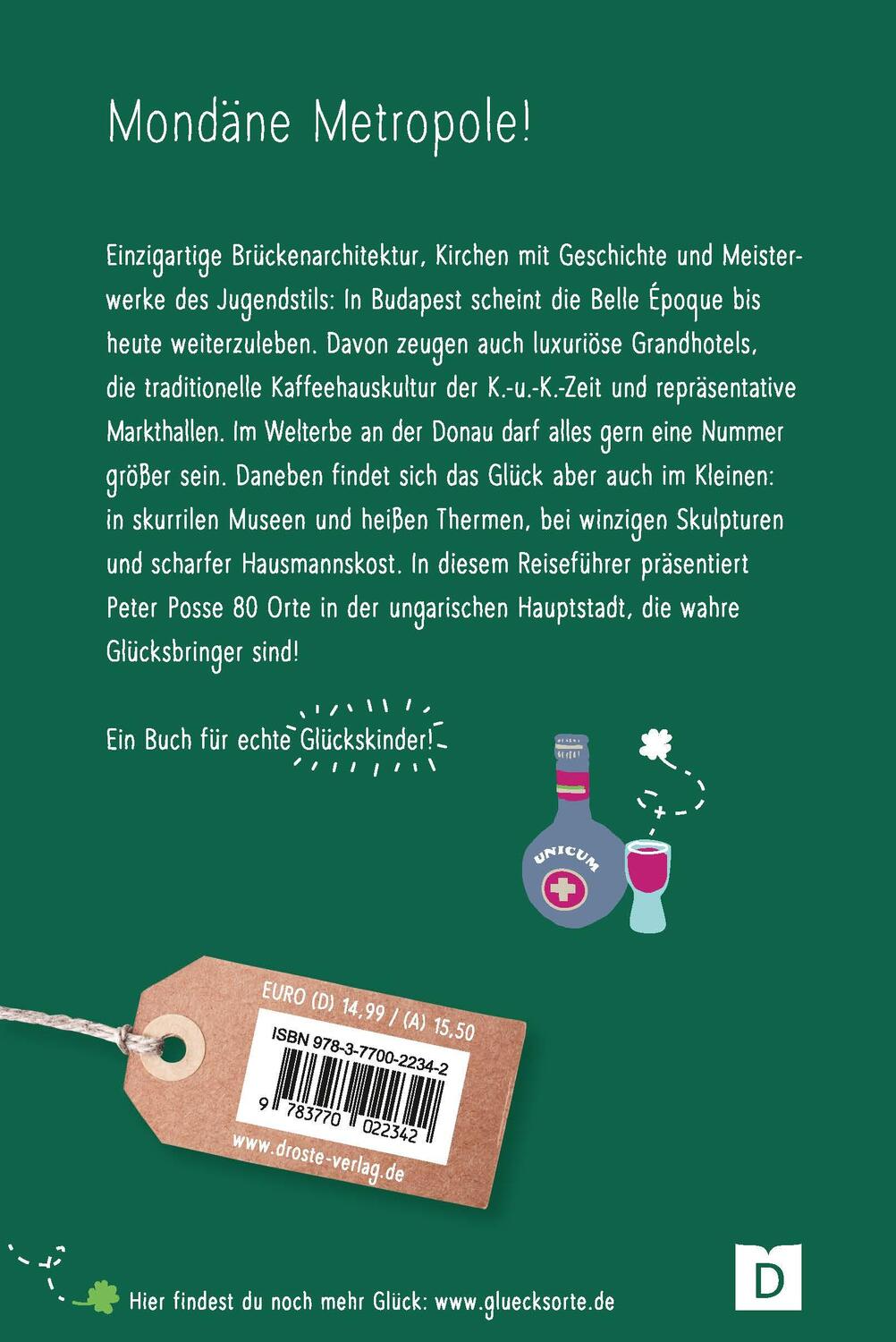 Rückseite: 9783770022342 | Glücksorte in Budapest | Fahr hin &amp; werd glücklich | Peter Posse