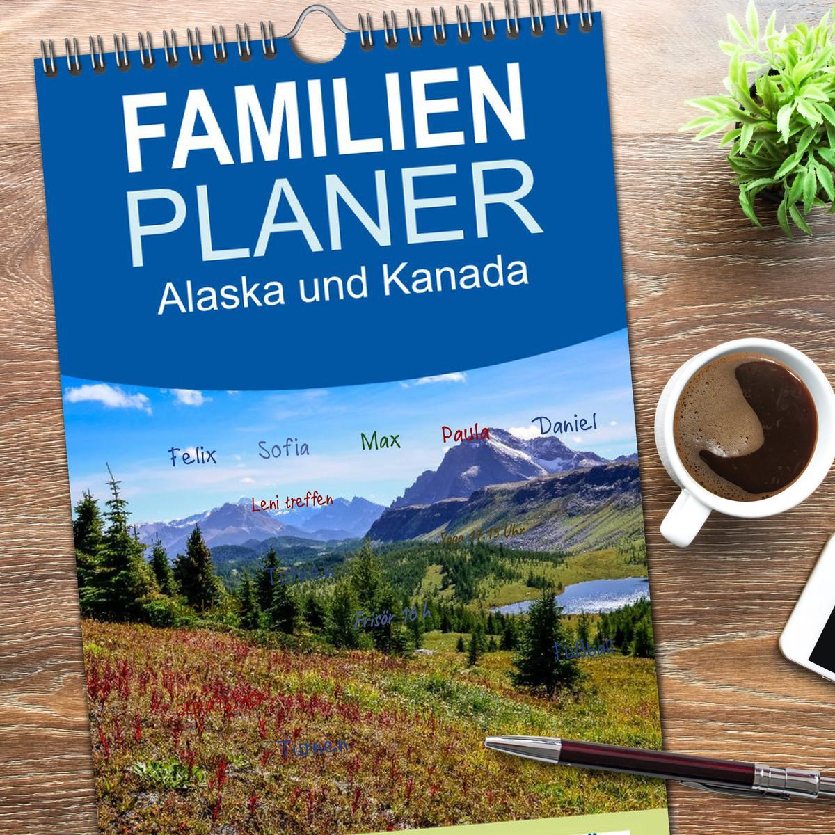 Bild: 9783457115497 | Familienplaner 2025 - Alaska und Kanada mit 5 Spalten...