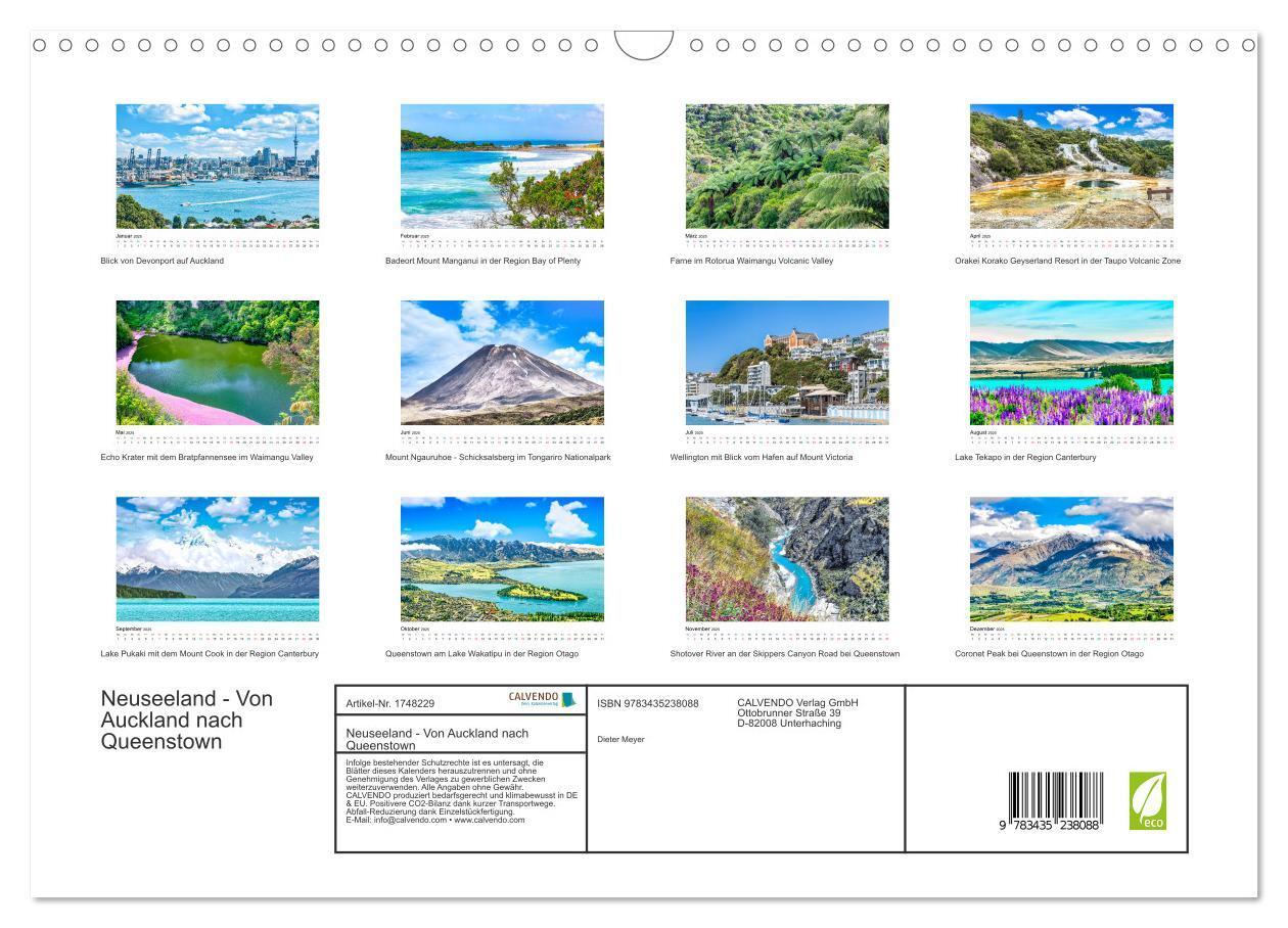 Bild: 9783435238088 | Neuseeland - Von Auckland nach Queenstown (Wandkalender 2025 DIN A3...