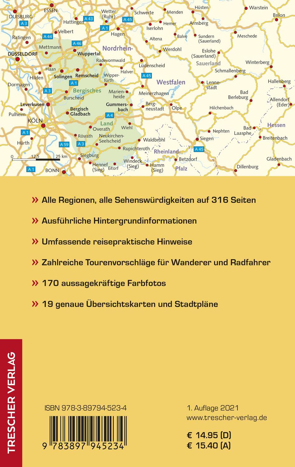 Rückseite: 9783897945234 | TRESCHER Reiseführer Bergisches Land | Peggy Leiverkus | Taschenbuch