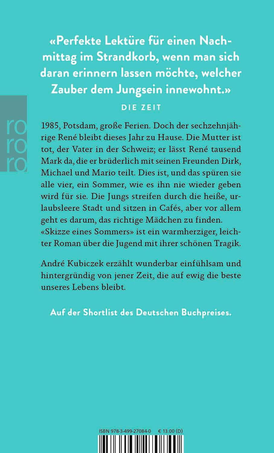 Rückseite: 9783499270840 | Skizze eines Sommers | André Kubiczek | Taschenbuch | 384 S. | Deutsch