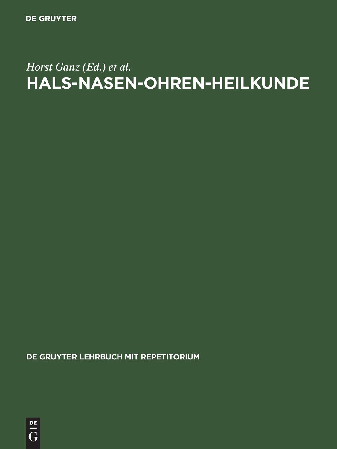 Cover: 9783110147421 | Hals-Nasen-Ohren-Heilkunde | V. Jahnke (u. a.) | Buch | XI | Deutsch