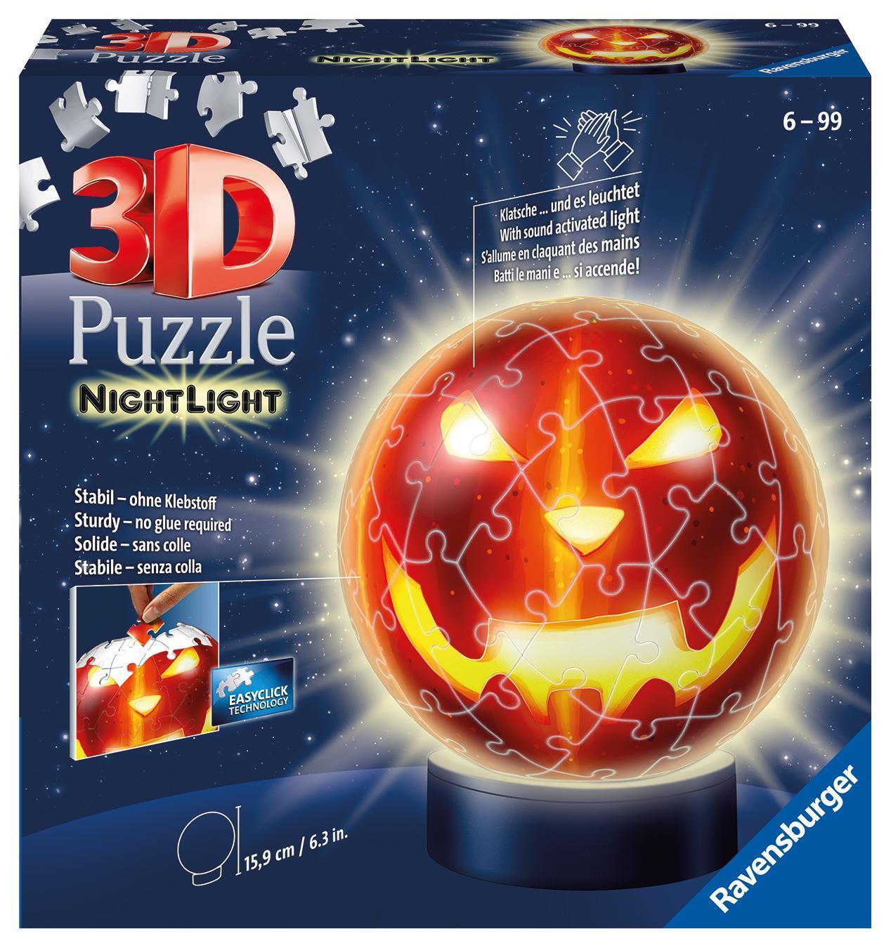 Cover: 4005556112531 | Ravensburger 3D Puzzle Kürbiskopf Nachtlicht 11253 - Puzzle-Ball -...