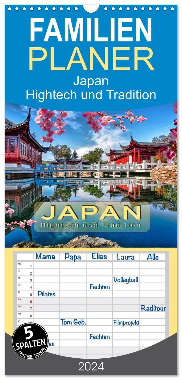 Cover: 9783383086083 | Familienplaner 2024 - Japan - Hightech und Tradition mit 5 Spalten...