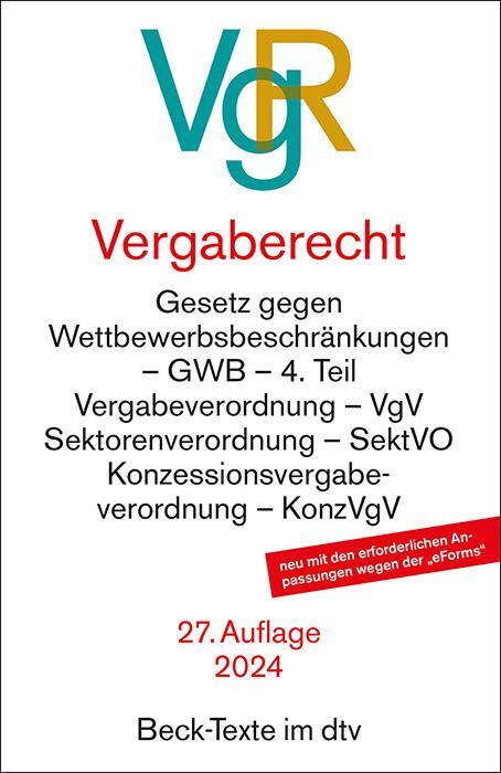 Cover: 9783423532259 | Vergaberecht | Taschenbuch | dtv-Taschenbücher Beck Texte | 773 S.