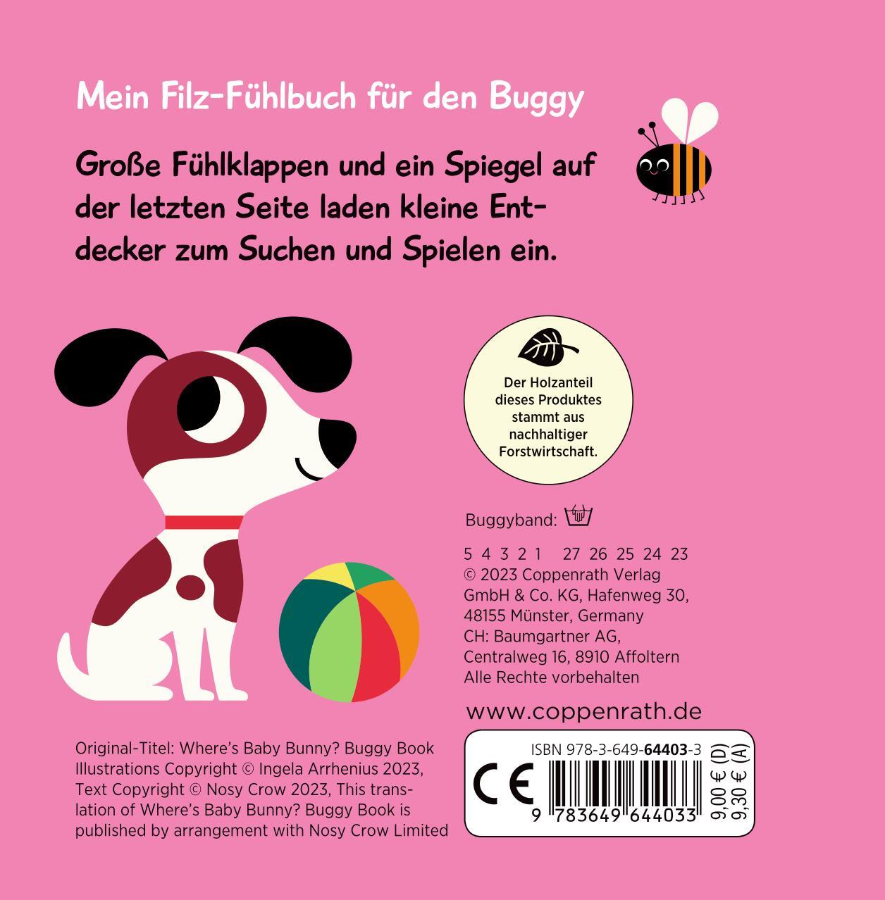 Rückseite: 9783649644033 | Mein Filz-Fühlbuch für den Buggy: Kuckuck, kleiner Hase! | Arrhenius