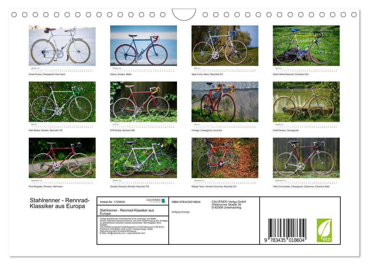 Bild: 9783435018604 | Stahlrenner - Rennrad-Klassiker aus Europa (Wandkalender 2025 DIN...