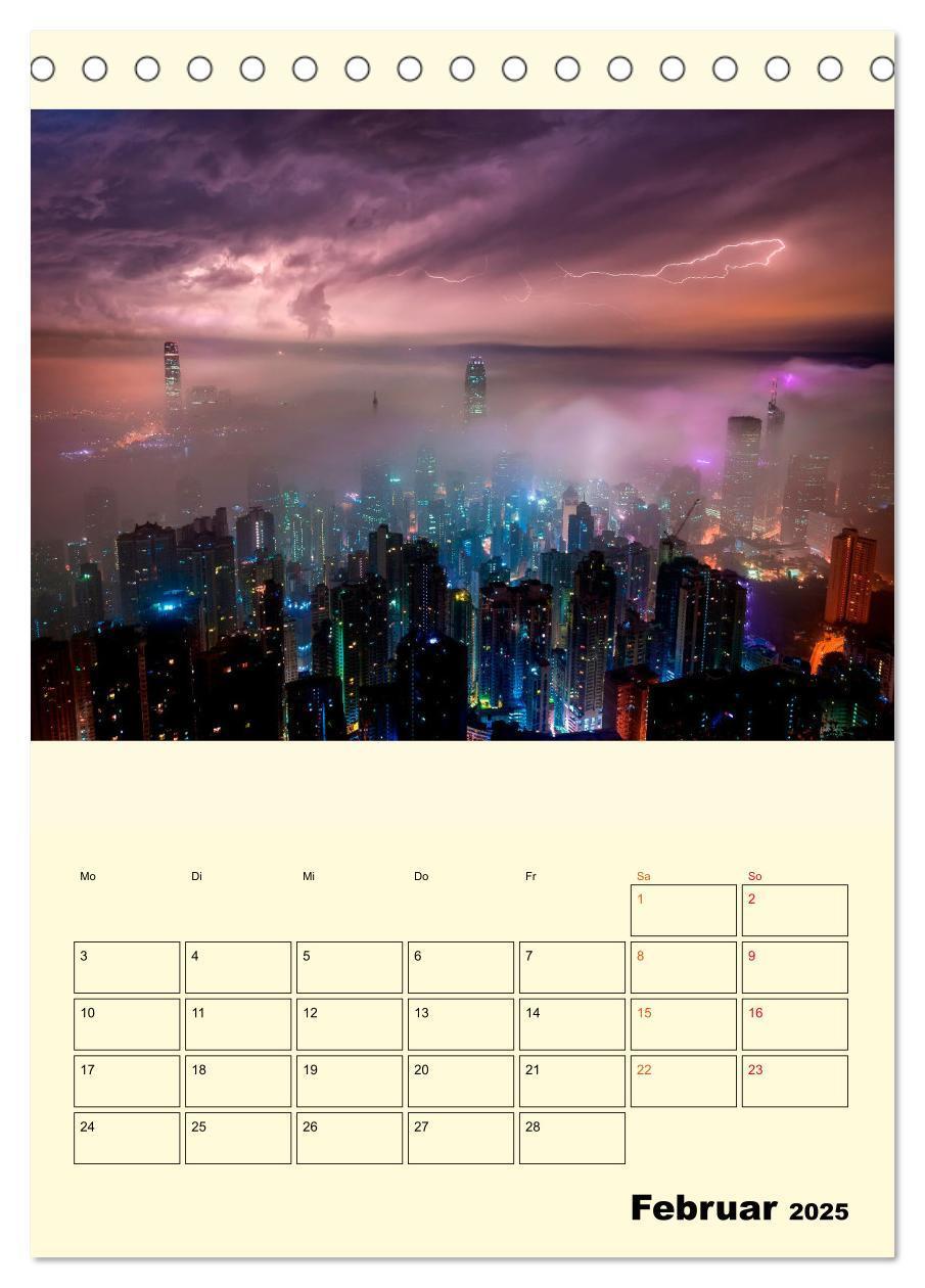 Bild: 9783435884933 | Metropolen im Gewitter (Tischkalender 2025 DIN A5 hoch), CALVENDO...