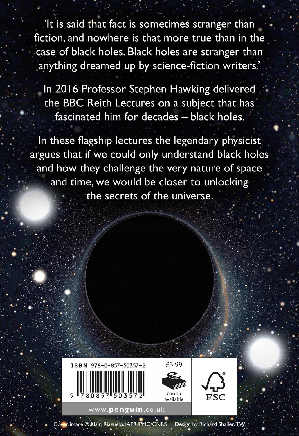 Rückseite: 9780857503572 | Black Holes: The Reith Lectures | Stephen Hawking | Taschenbuch | 2016