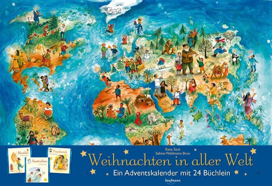 Cover: 9783780607904 | Weihnachten in aller Welt | Adventskalender mit 24 Büchern | Rena Sack