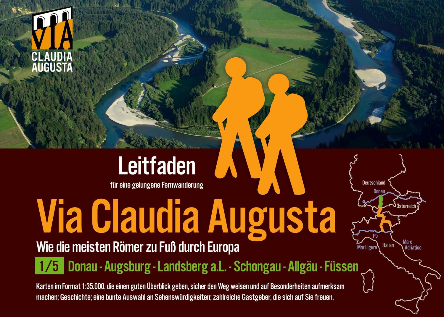 Cover: 9783751951982 | Fern-Wander-Route Via Claudia Augusta 1/5 Bayern P R E M I U M | Buch