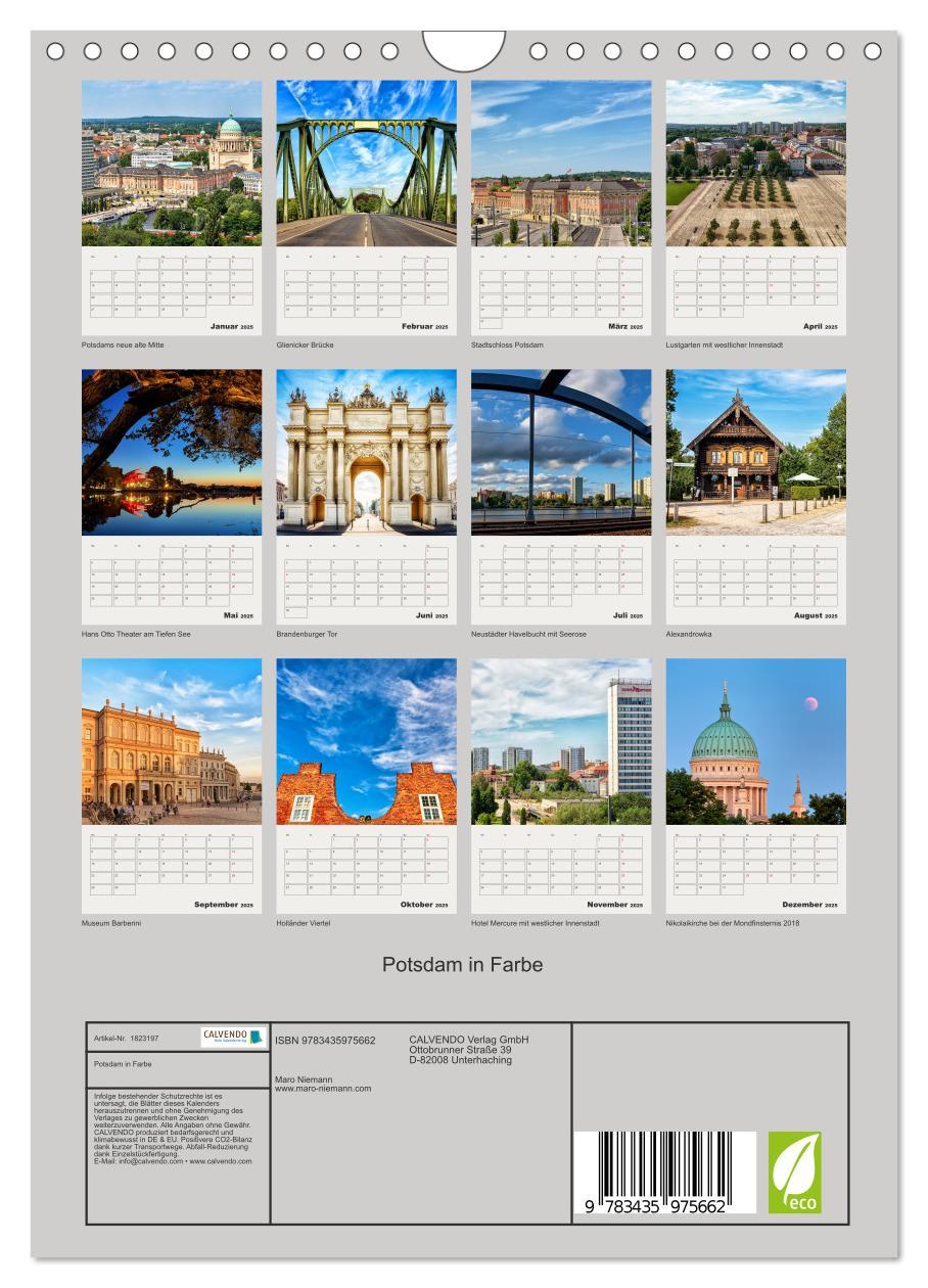 Bild: 9783435975662 | Potsdam in Farbe (Wandkalender 2025 DIN A4 hoch), CALVENDO...