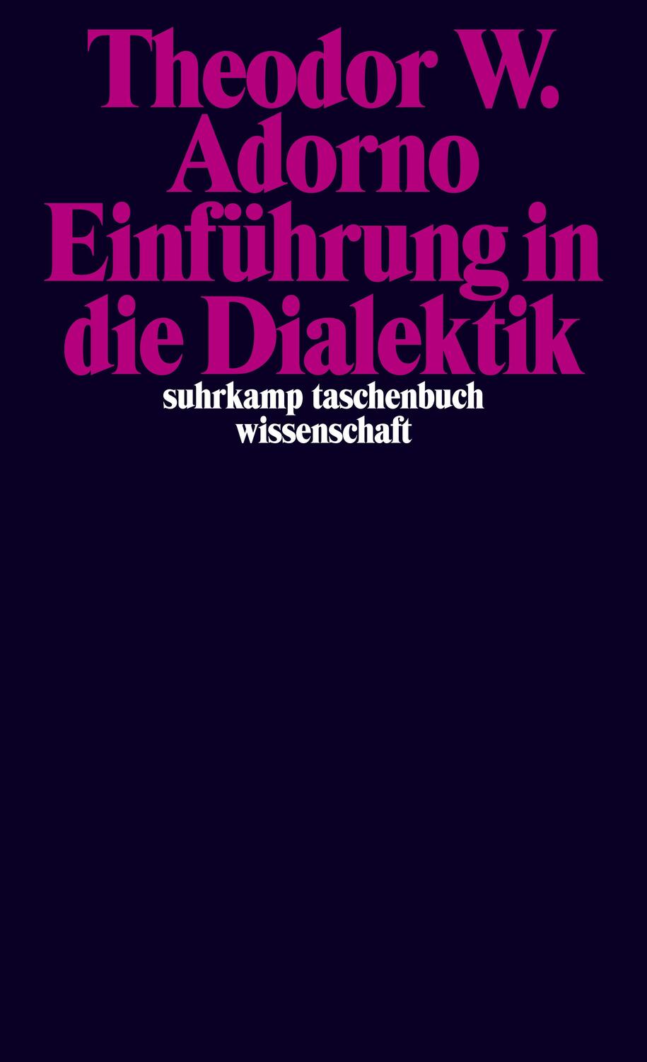 Cover: 9783518297285 | Einführung in die Dialektik | Theodor W. Adorno | Taschenbuch | 2015