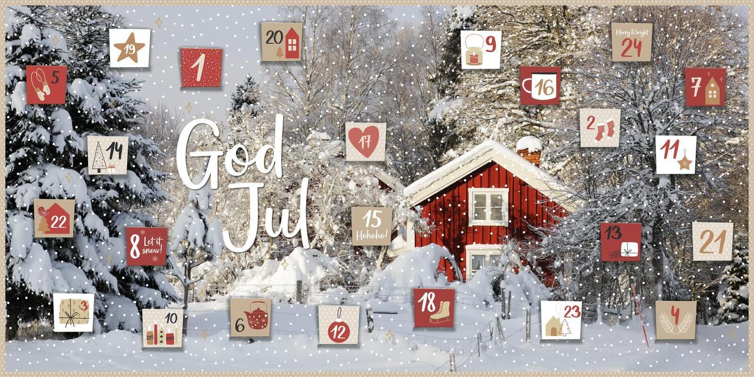 Bild: 4014489129028 | God Jul | Wand-Adventskalender | Kalender | 2 S. | Deutsch