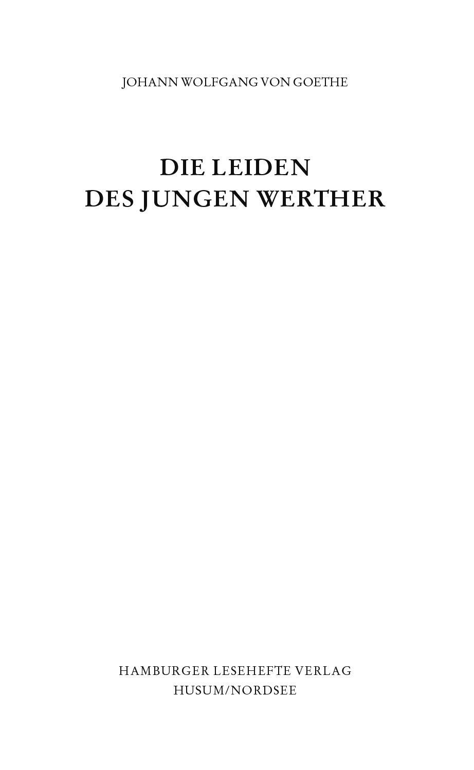 Bild: 9783872911148 | Die Leiden des jungen Werther | Ein Roman in Briefen | Goethe | Buch