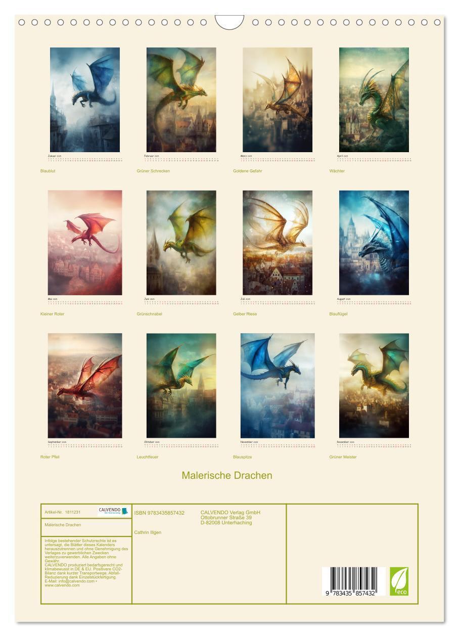 Bild: 9783435857432 | Malerische Drachen (Wandkalender 2025 DIN A3 hoch), CALVENDO...