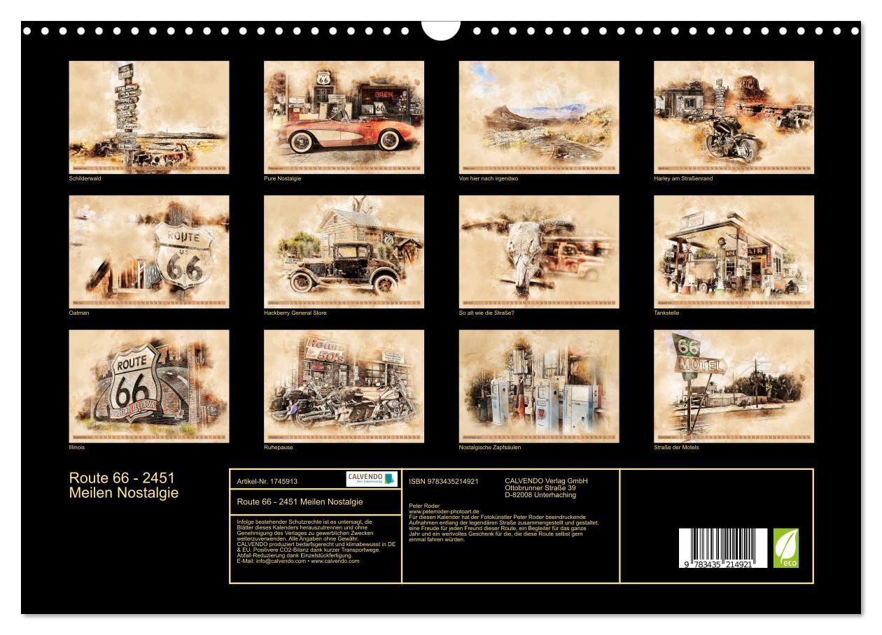 Bild: 9783435214921 | Route 66 - 2451 Meilen Nostalgie (Wandkalender 2025 DIN A3 quer),...