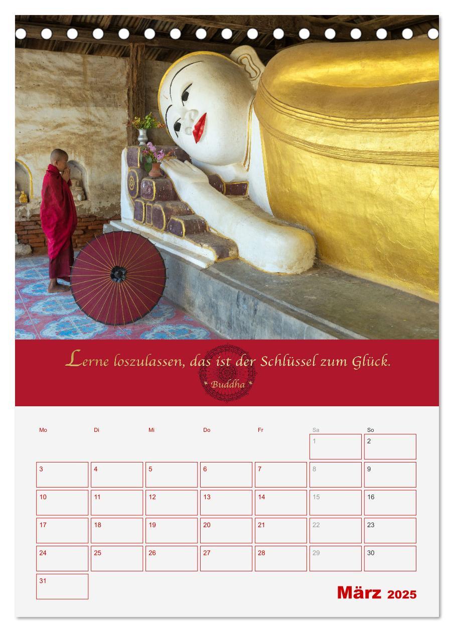 Bild: 9783435926985 | Buddhistische Weisheiten - DER ROTE SCHIRM (Tischkalender 2025 DIN...