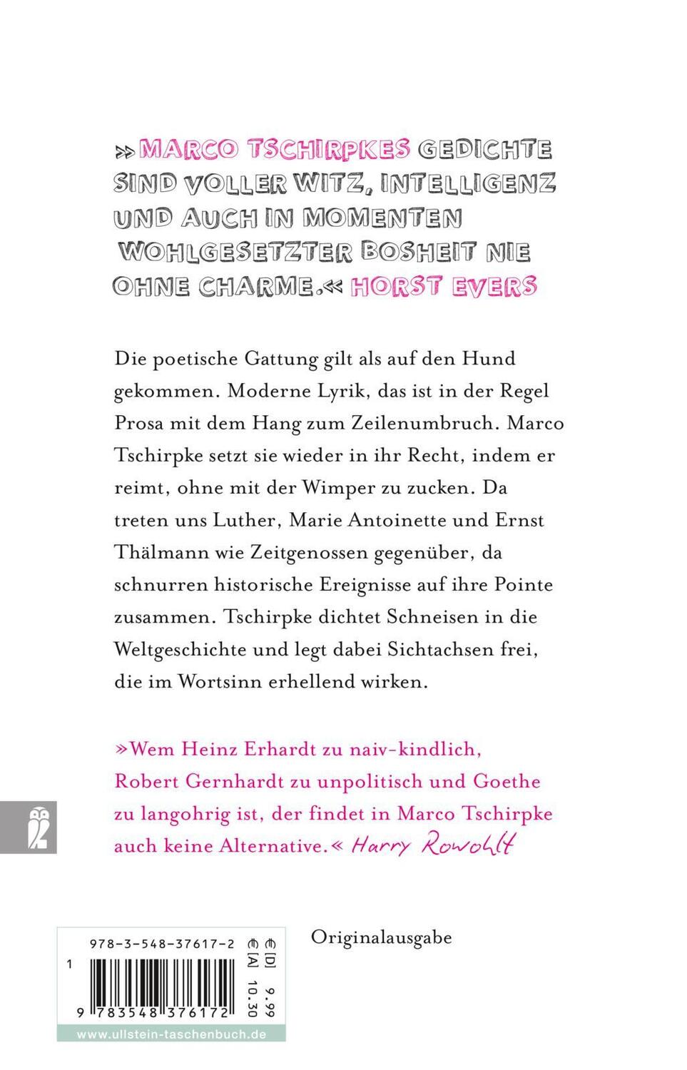 Rückseite: 9783548376172 | Frühling, Sommer, Herbst und Günther | Marco Tschirpke | Taschenbuch