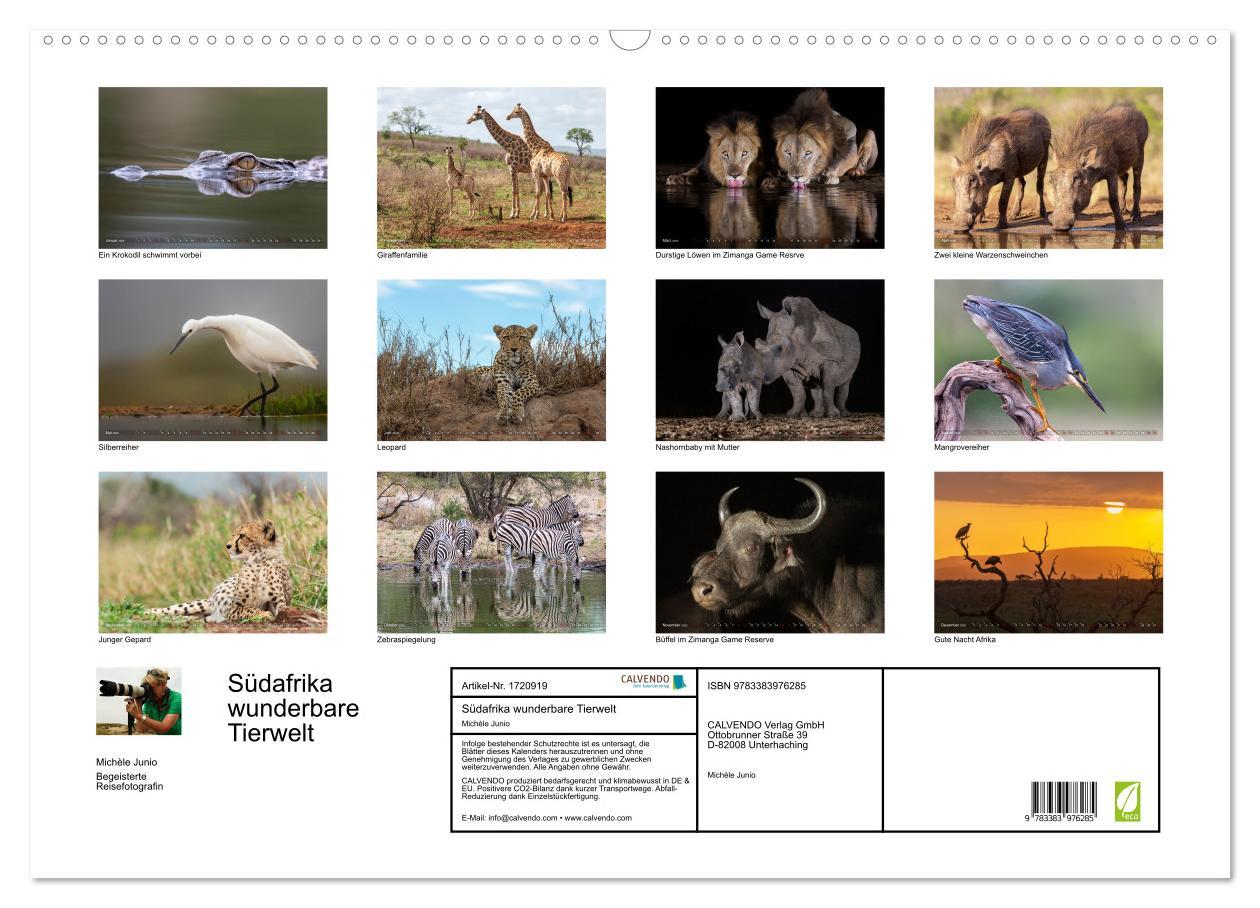 Bild: 9783383976285 | Südafrika wunderbare Tierwelt (Wandkalender 2025 DIN A2 quer),...