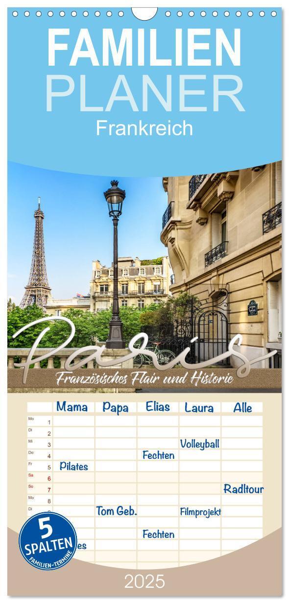 Cover: 9783457108857 | Familienplaner 2025 - PARIS Französisches Flair und Historie mit 5...