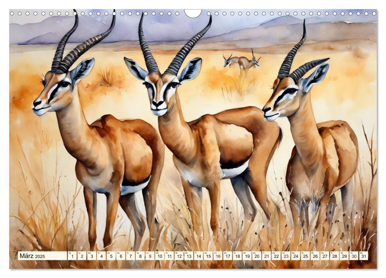 Bild: 9783383805820 | Zauberhafte Aquarelle von Afrikas Tierwelt (Wandkalender 2025 DIN...