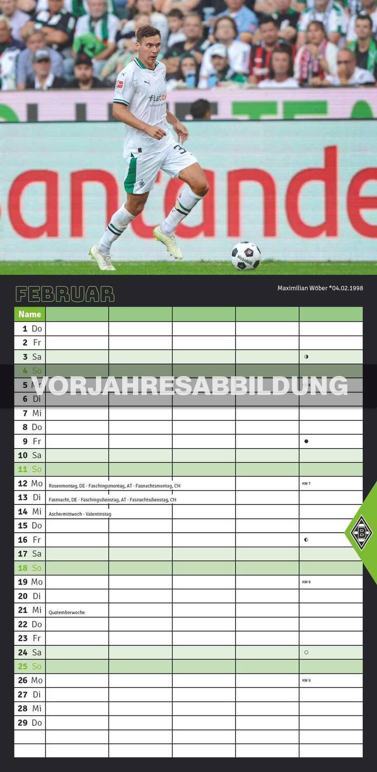 Bild: 4002725994387 | Borussia Mönchengladbach 2025 - Familien-Planer - Fan-Kalender -...