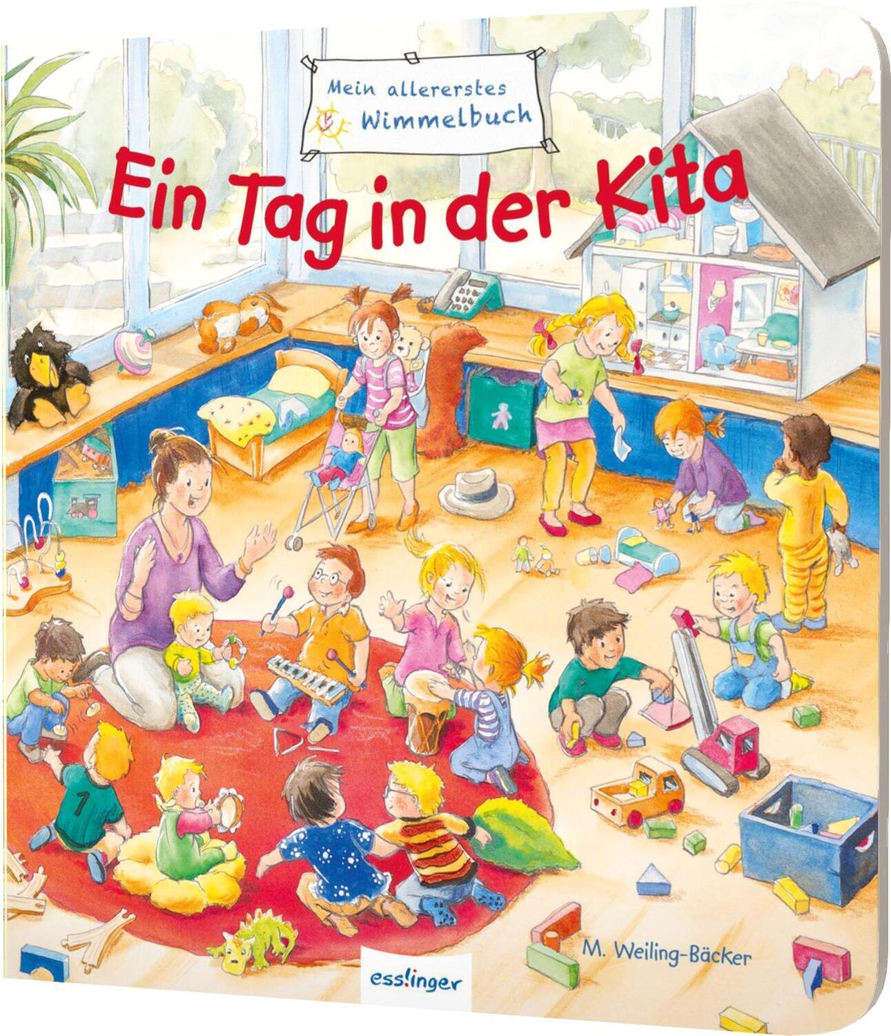 Cover: 9783480234073 | Mein allererstes Wimmelbuch: Ein Tag in der Kita | Sibylle Schumann