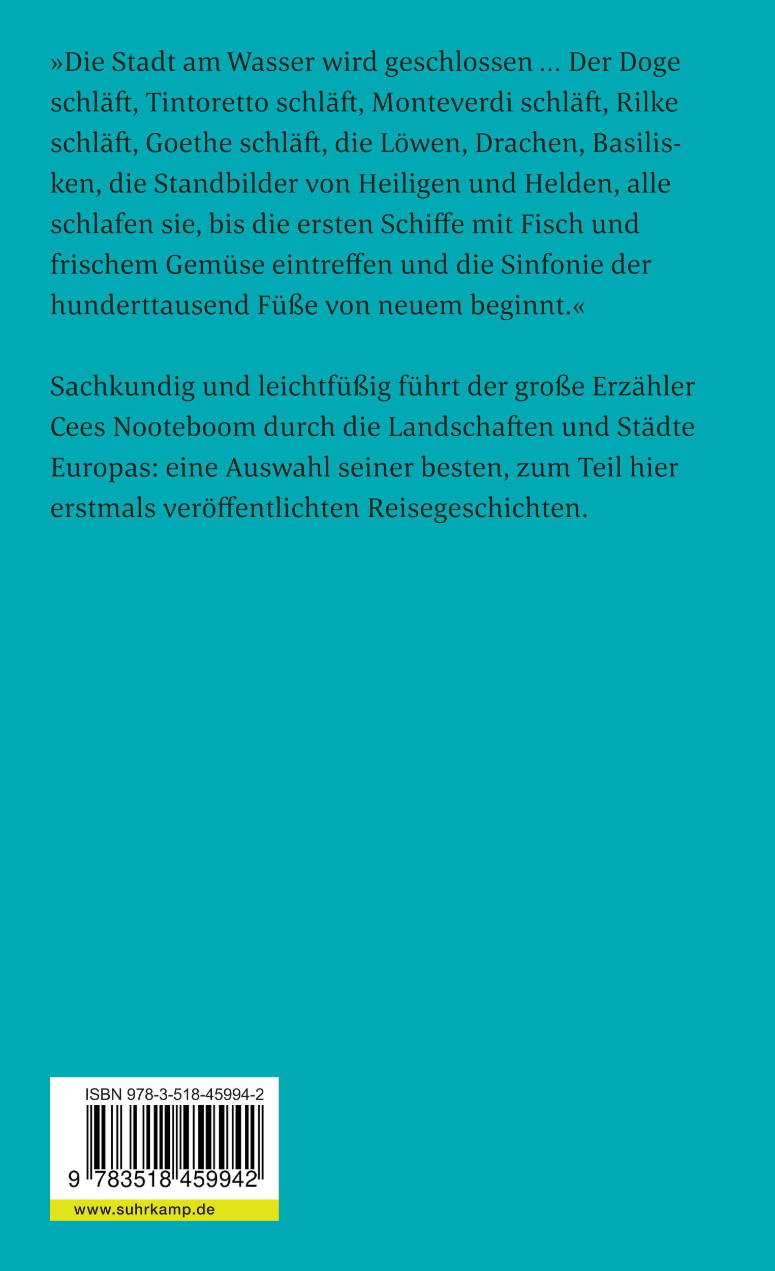 Rückseite: 9783518459942 | Eine Karte so groß wie der Kontinent | Reisen in Europa | Nooteboom