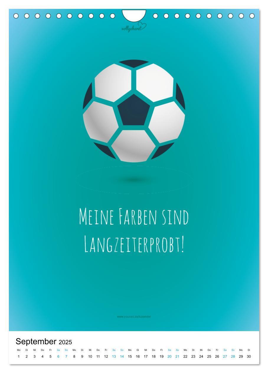 Bild: 9783435959525 | vollgeherzt: Der lustige Zitate-Wandkalender für Fußballfans und...