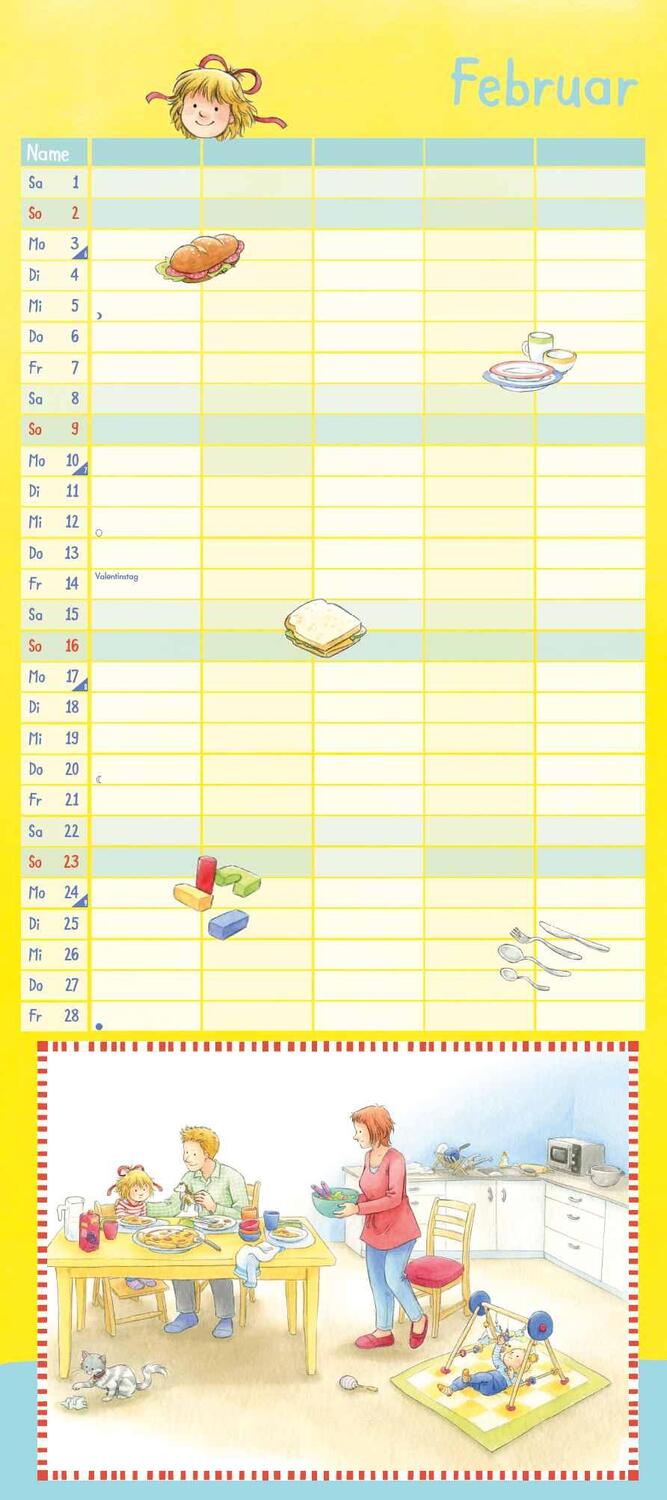 Bild: 4250809653679 | Conni Familienkalender 2025 - Wandkalender - Familienplaner mit 5...
