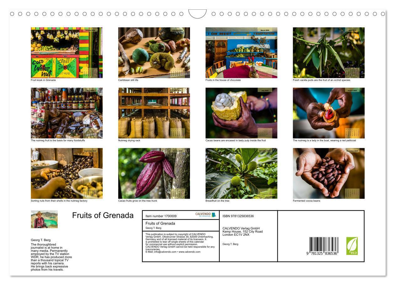 Bild: 9781325836536 | Fruits of Grenada (Wall Calendar 2025 DIN A3 landscape), CALVENDO...