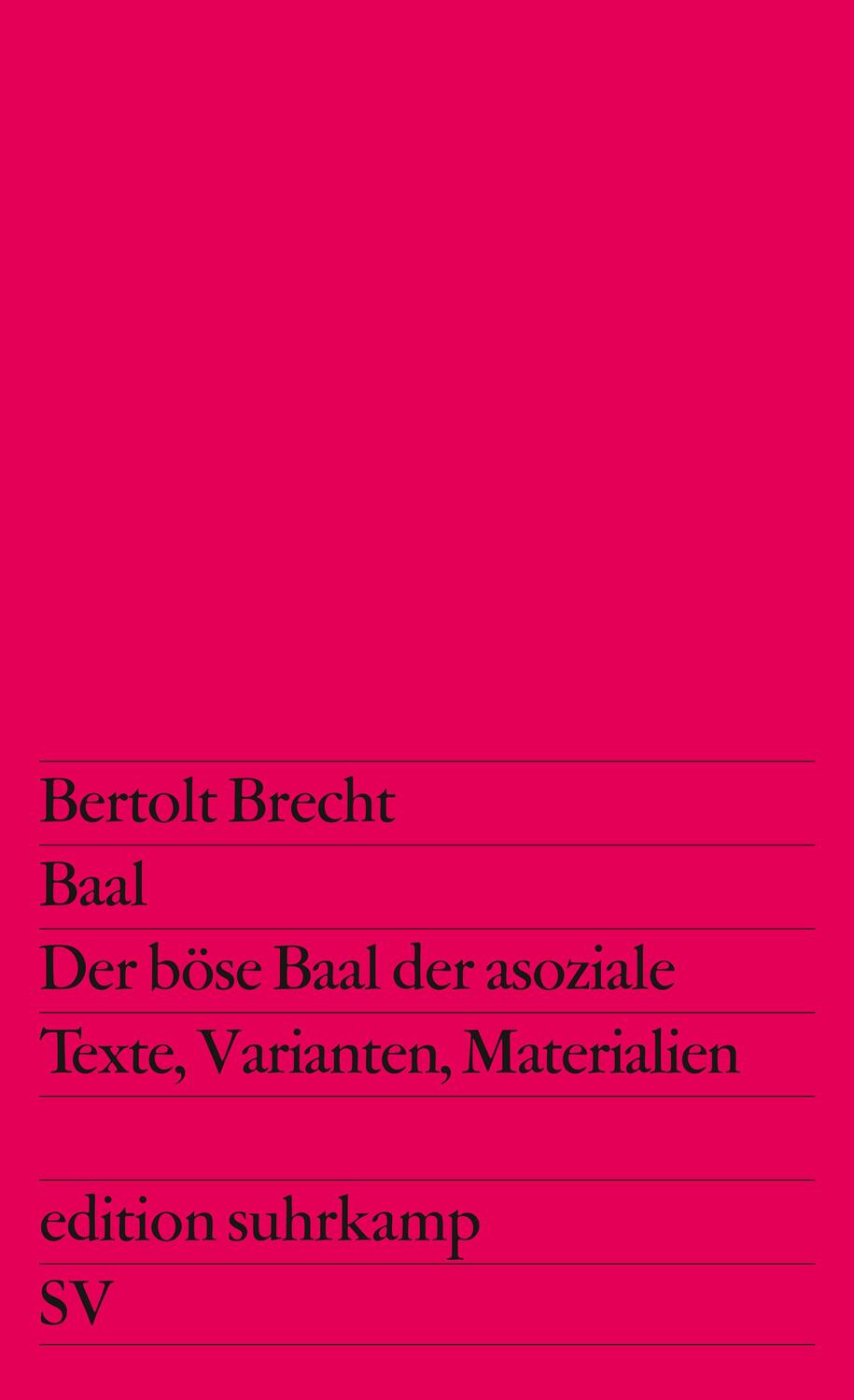 Cover: 9783518102480 | Baal / Der böse Baal der asoziale | Texte, Varianten, Materialien
